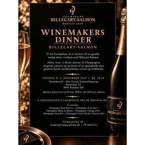 Winemakers Dinner m/ Billecart-Salmon onsdag d. 4. november kl. 18.30