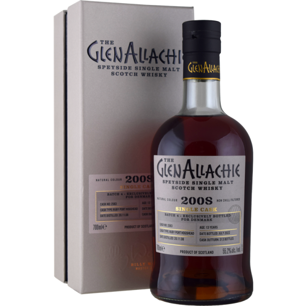 GlenAllachie 2008 Single Cask Batch 4 Denmark Ruby Port 55,2% - 70 cl